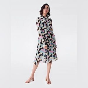 Dana Rectangle Print Midi Dress